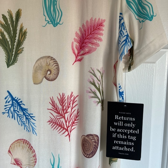 NWT Tuckernuck Bahama Botanical Collette seashell print maxi caftan XL - Picture 6 of 14